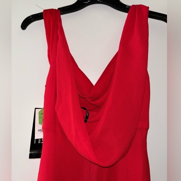 Arianna Red V-Neck Sleeveless Gown - Picture 6 of 6